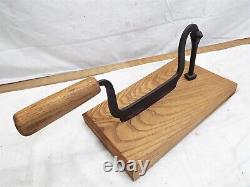 Old Blacksmith Hand Forged Butcher Block Knife Cleaver Wood Tool Tobacco Cutter