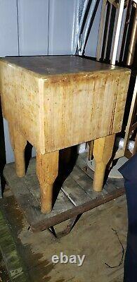 Old original butchers block table antique butcher not cheesy new one
