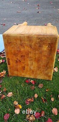 Old original butchers block table antique butcher not cheesy new one