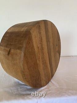 Old vintage large heavy hard wood bowl rustic antique farmhouse butcher block