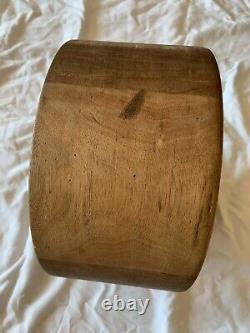 Old vintage large heavy hard wood bowl rustic antique farmhouse butcher block