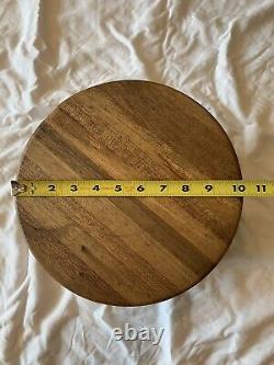 Old vintage large heavy hard wood bowl rustic antique farmhouse butcher block