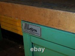 Pair Lista 6 Drawer Tool Cabinets Welded Wood Butcher Block Top Work Bench 7' 7