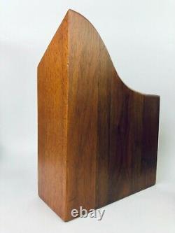 Pair of Wood Mid Century Modern Sculptural Butcher Block Bookends