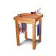 Pemberly Row French Country Butcher Block Work Table In Natural Finish