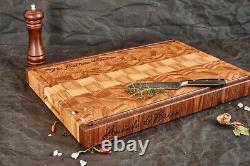 Personalized Double Sided Walnut & Cherry End Grain Butcher Block Cutting Board