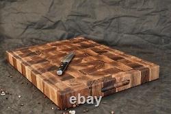 Personalized Double Sided Walnut End Grain Butcher Block Large Cutting Board