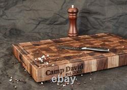 Personalized Double Sided Walnut End Grain Butcher Block Large Cutting Board