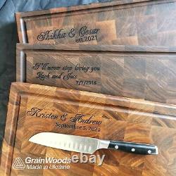 Personalized Double Sided Walnut End Grain Butcher Block Large Cutting Board