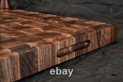 Personalized Double Sided Walnut End Grain Butcher Block Large Cutting Board