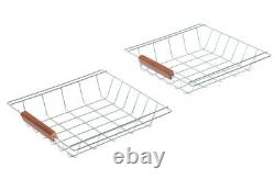Portable Rolling Tile Top Kitchen Trolley Butchers Block Cart with Wine Rack
