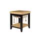 Powell Color Story Black Natural Butcher Block Kitchen Island