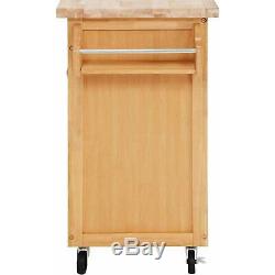 Premium Rolling kitchen Cart Casters for mobility, Solid wood butcher block top