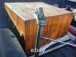 RARE Vintage Maple Butcher Block Table, Kitchen Island. Custom made wheel cart