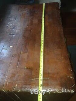 RARE Vintage Solid Wood Butcher Block Table Revised Photos