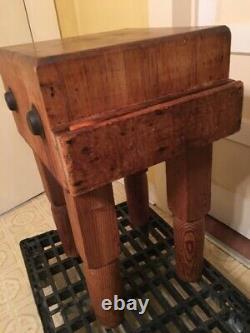 REDUCED Vintage Hardwood Butcher Block Perfect Size 18x18 Antique