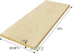 ROOMTEC Butcher Block CounterTop, Birch Solid Wood Countertop for DIY, Table 72