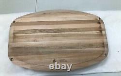 Rare Find Longaberger Woodcrafts Butcher Block Design Handled Tray