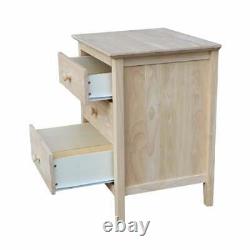 Ready-to-finish 3-drawer Nightstand with Butcher Block Unfinished 3-drawer