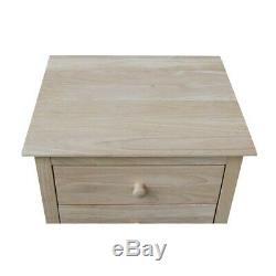 Ready-to-finish 3-drawer Nightstand with Butcher Block Unfinished 3-drawer