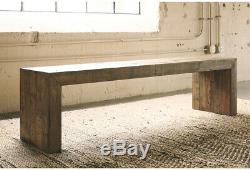 Reclaimed Wood Dining Bench Farmhouse Entryway Sturdy Pine Butcher Block Seating