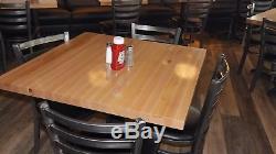 Restaurant Solid Wood Butcher-block Table Top 1.75' Thick 36x36 Natural Mahagony
