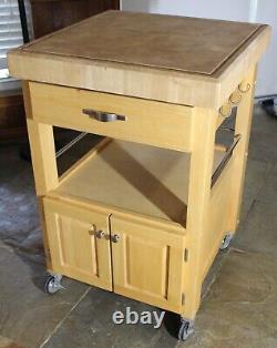 Roling Kitchen Island MAPLE BUTCHER BLOCK CART