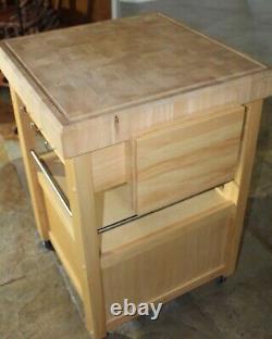 Roling Kitchen Island MAPLE BUTCHER BLOCK CART