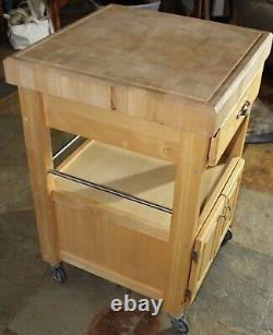 Roling Kitchen Island MAPLE BUTCHER BLOCK CART