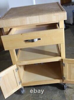 Roling Kitchen Island MAPLE BUTCHER BLOCK CART