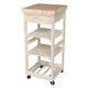 Rolling Kitchen Utility Cart Trolley Butcher Block Top With Drawer Unfinished