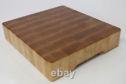 Rustic HANDMADE USA End Grain Butcher Block. Hard Maple, FLAT, 3 Thick! Video