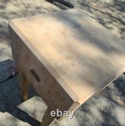 SOLID MAPLE VINTAGE BUTCHER BLOCK 20 X 20 X 34.5. Electro lam quality