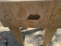 SOLID MAPLE VINTAGE BUTCHER BLOCK 20 X 20 X 34.5. Electro lam quality