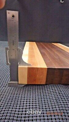Side Grain Butcherblock Cutting Board 18 x 10 x 2 in Maple Walnut Cherry Wood