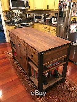 Sit Stand Walnut Butcher Blocks- 30 x 58 Top Desktops or Island Top, unfinished