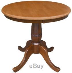 Skirted Dining Table Kitchen 30in Round Butcher Block Top International Concepts
