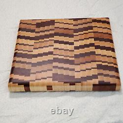 Small Whimsical Butcher Block End Grain Cutting Board 131 Mahogany, Maple