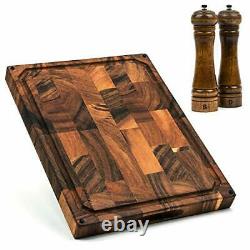 Smirly Butcher Block Cutting Board Large Wood Cutting Board for Kitchen Large