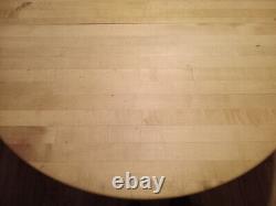 Solid Butcher Block Dining Table 42 Round + 18 Leaf