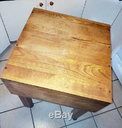 Solid Maple Butcher Block Table Kitchen Island Wood/Heavy 24x24W x33L on Rollers