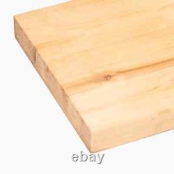 Solid Wood Butcher Block Shelf 72 In. W X 12 In. D X 1.5 In. H in Unfinished