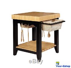 Square Kitchen Island With Storage Butcher Block Top Table Accessories Furniture