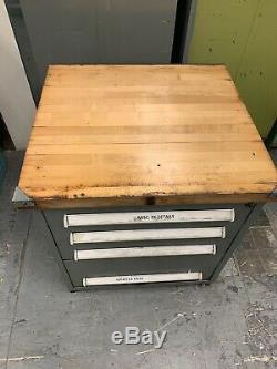 Stanley Vidmar Tool Storage Cabinet with Wood Butcher Block Top (32 x 30 x 35)