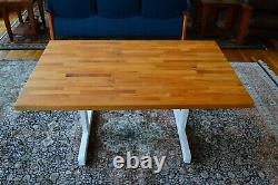 Stunning butcher block multiuse dining kitchen hobby accent table EUC