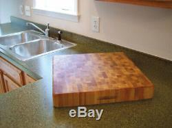 Super Slab Cutting Board with Finger Grooves 20x20x3-In Heavy-Duty Butcher Block