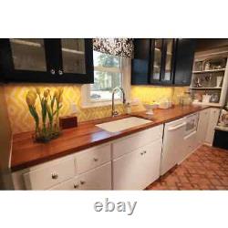 Swaner Hardwood Butcher Block Countertop 6'Lx1.5Thick Finished Walnut Solidwood