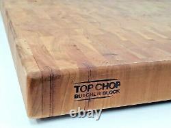 TOP CHOP Butcher Cutting Block 24 x 18 x 2, Wood Mahogany End Grain Oil Finish
