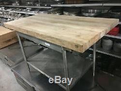 Table Wood 60 x 30 x 36H Butcher Block Table Top 2.5 Thick