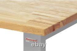 Table & Workbench 1 Thick Solid Oiled Wood Butcher Block Top, Height Adjustabl